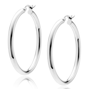 Cercei rotunzi argint Ø40 mm x 3 mm Classic Hoops DiAmanti KHR340R-DIA (Argint 925‰ 6 g.)